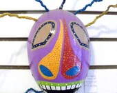 Afro-Caribbean Mask -Vejigante  of Puerto Rico Carnival Mask -Purple- Folk Art
