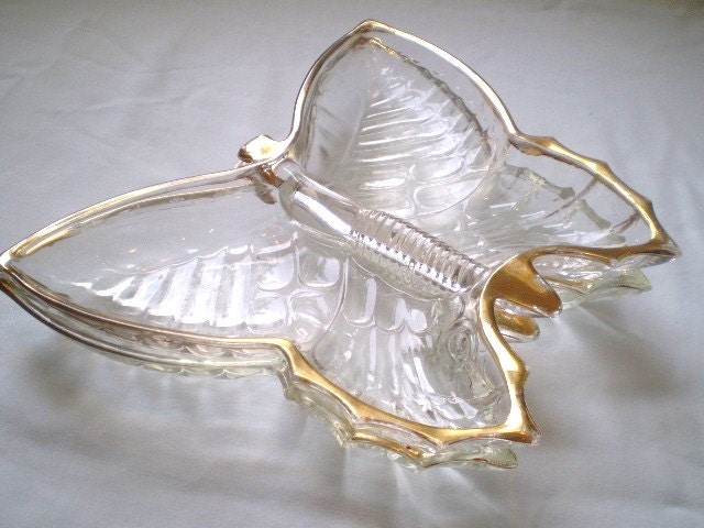 Large Beautiful Stacking Butterfly Dishes