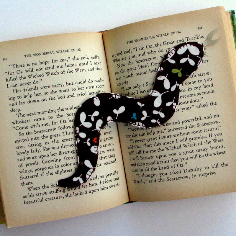 Childrens Bookmark, Snake, Brown Fabrick Bookmark
