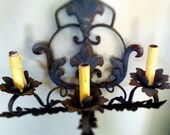 Salvaged Iron Scroll Sconce Set