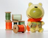Artist Teddy Bear -Dandelion -  OOAK toy - Animal - Collectible bear -  Yellow, orange, green colors - Gift