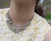 1950s Vintage Rhinestone Necklace - Bridal Jewelry