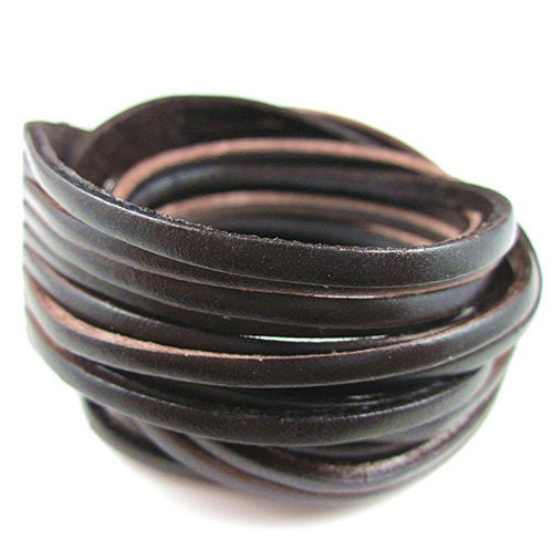 Brown Leather Bracelet Wristband Mens Womens T6