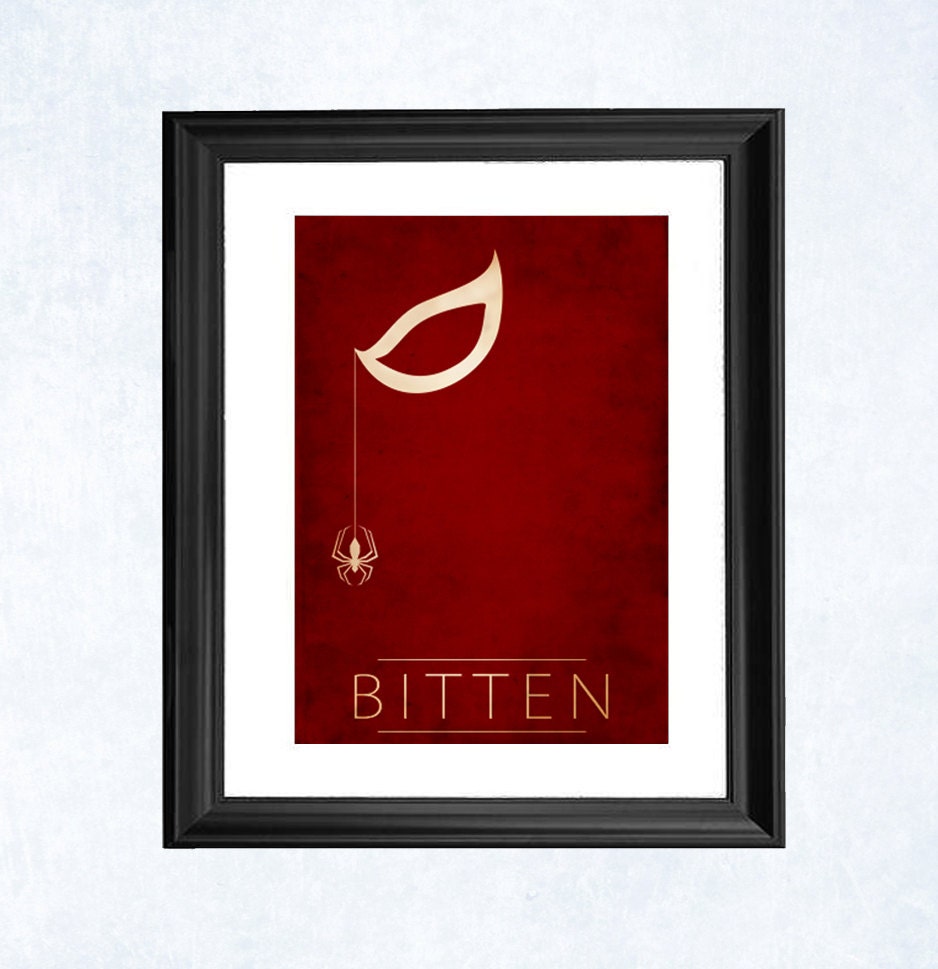 Bitten print - Spiderman minimal illustration