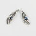 5 PC Feather Charm Blue Enamel Antique Plated Silver Zinc Alloy C0071