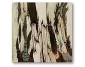ORIGINAL Painting of Trees - Tree Art - 12x12 - Available in SET - high gloss home accent piece neutral white sage green living room art