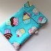 e-reader cover, Kindle, Kobo, Nook HD 7", Galaxy Tab2 7", Nexus 7 cover, cupcakes, turquoise