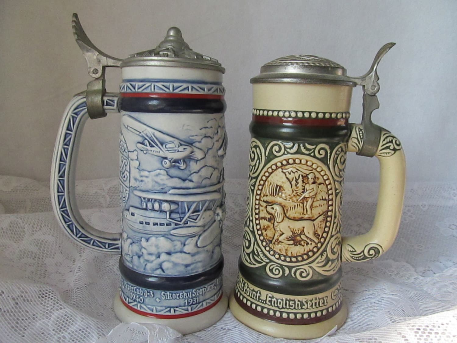 Vintage Avon Beer Steins / Green Sportsman And by WalkersWimseys