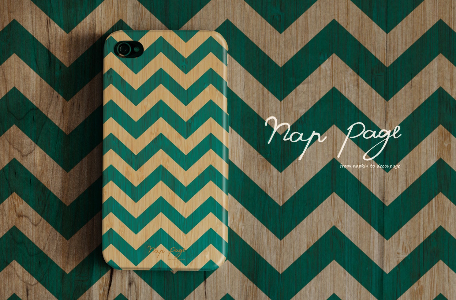Apple iphone case for iphone iphone 5 iphone 4 iphone 4s iPhone 3Gs : wood and green Chevron (not real wood)