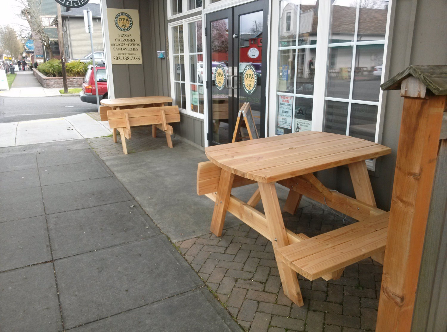 Mini Picnic Table with Folding Benches