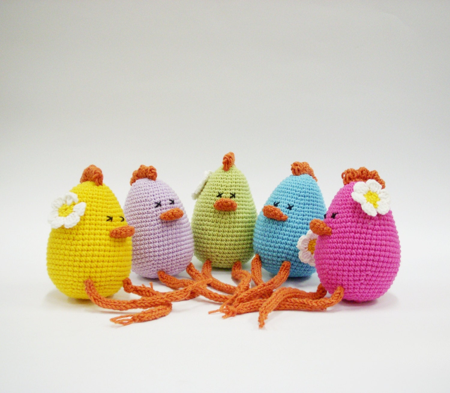 Easter Chickens Crocheted Toy Amigurumi Easter Decoration Kids Children Set of 5 chicks
