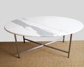 Dorie Oval Coffee Table with Statuary Marble Top