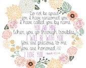Bible Verse Isaiah 43:1-4 12x12 mantel gallery wall decor