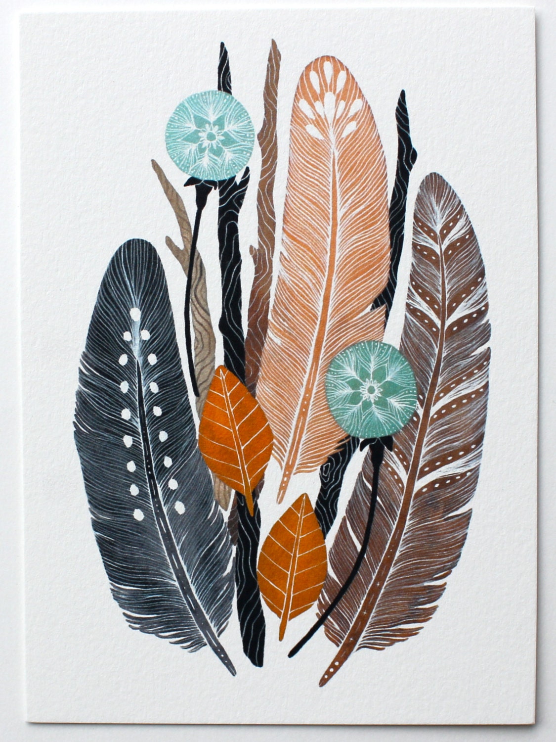 Nature Watercolor Painting - 8x10 Archival Print - Gathering Bundle