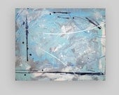 Painting Fine Art Abstract Acrylic on Canvas Titled: Starry Night Sky 3 24x30x1.5" by Ora Birenbaum