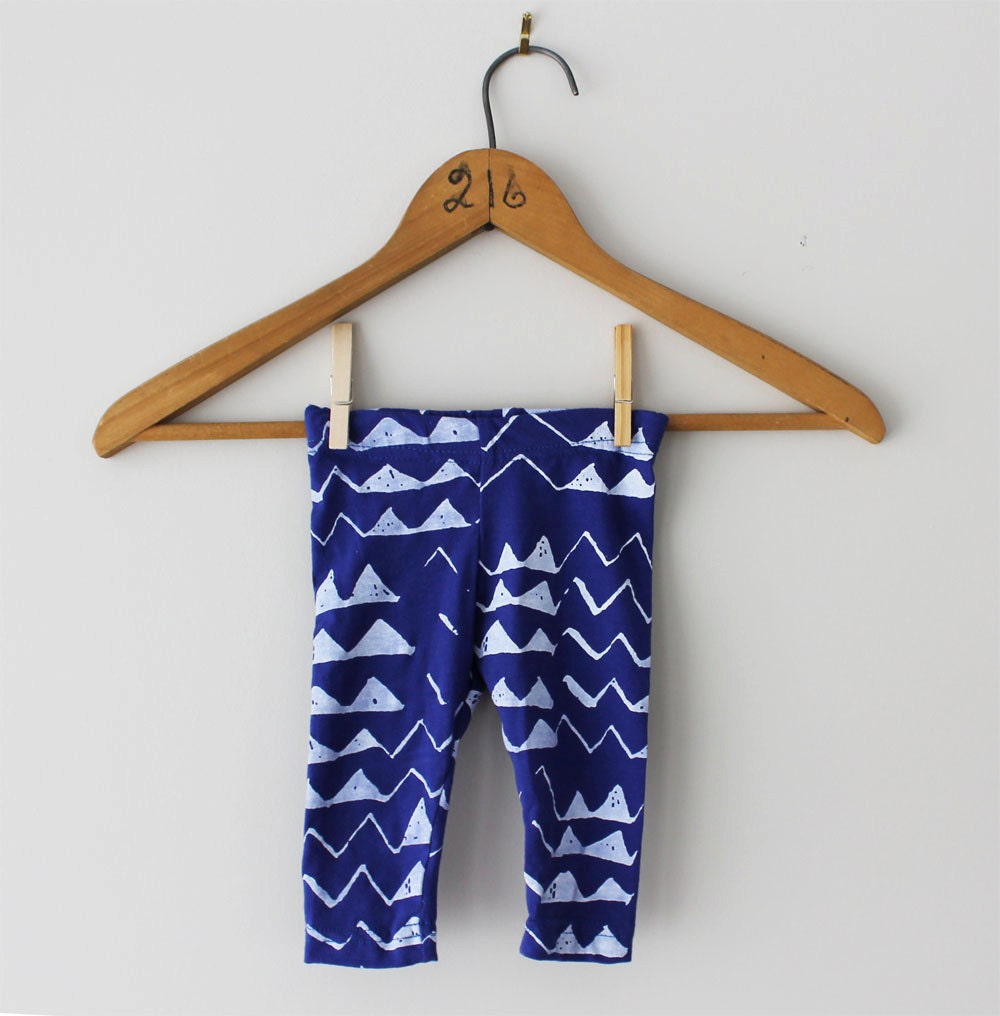 Super Limited Edition White on Ultramarine 'Mountain' Print Leggings