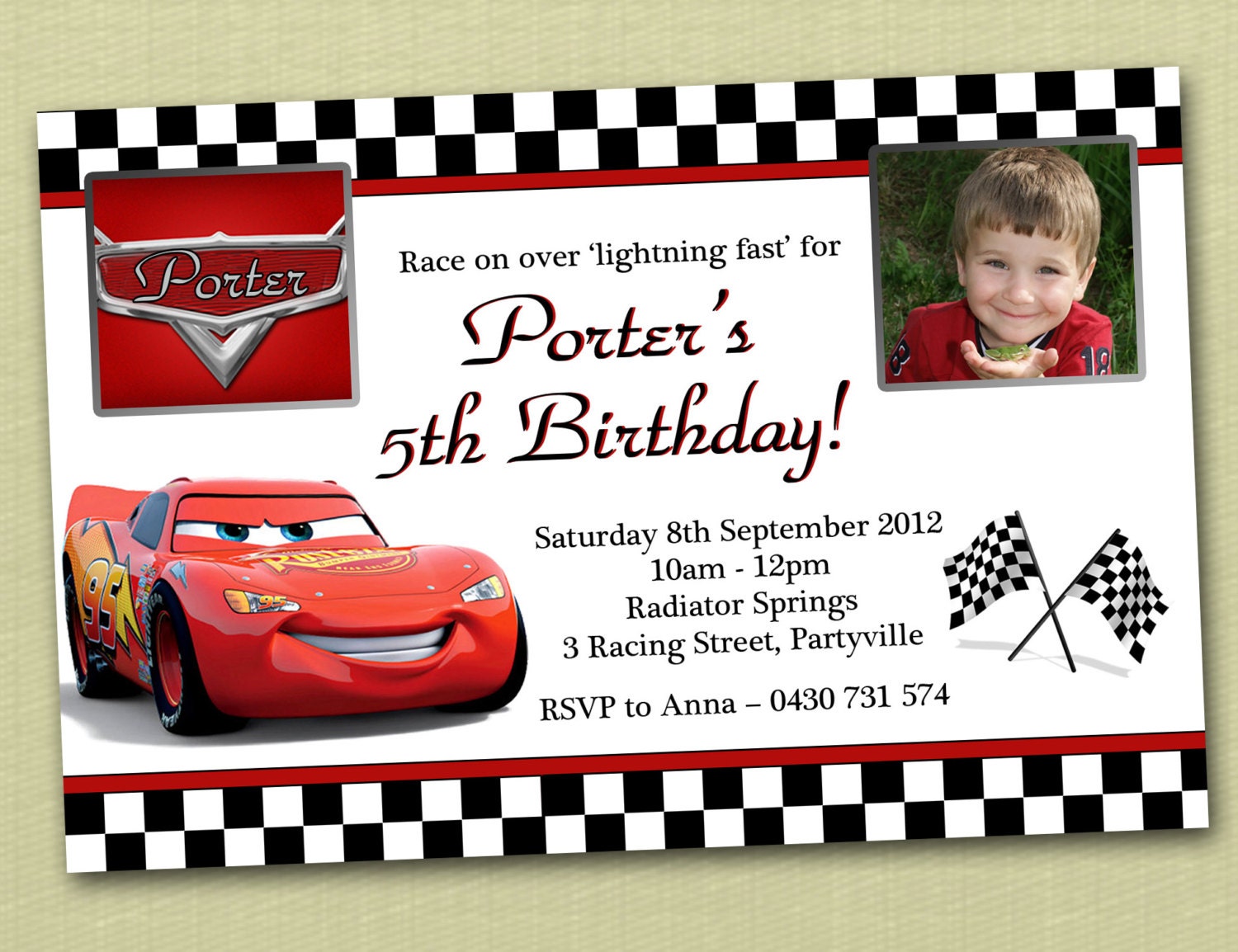 Photo Personalised Cars Birthday Invitations - You Print Il_170x135