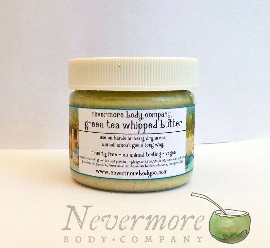 Green Tea Whipped Body Butter Nevermore Body Company Zen Cucumber