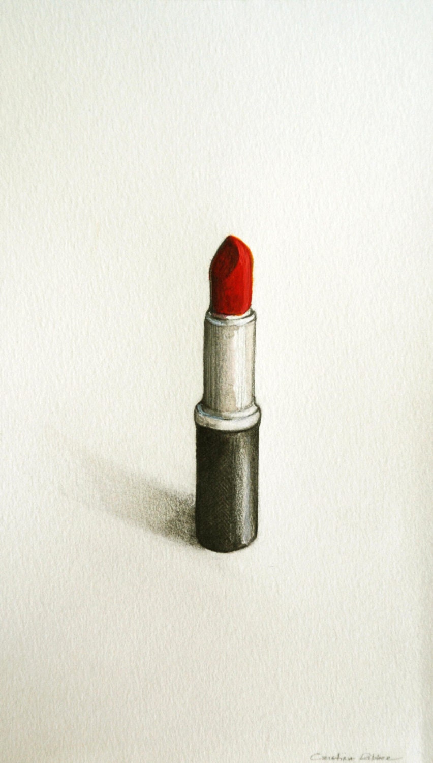 Original lipstick drawing modern lipstick art by SimpleArtStudio