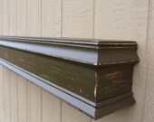 Expresso Brown Wooden Shelf, Brown Wooden Mantel, 36"L Mantel, Farmhouse Mantel, Mantle, Floating Shelf, Wall Hanging, Fireplace Mantel