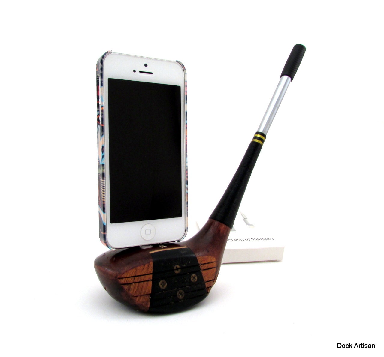 Vintage Wooden Golf Club iPhone 5 Dock