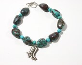 Western Cowboy Boots Chunky  Magnesite Gemstone Bracelet