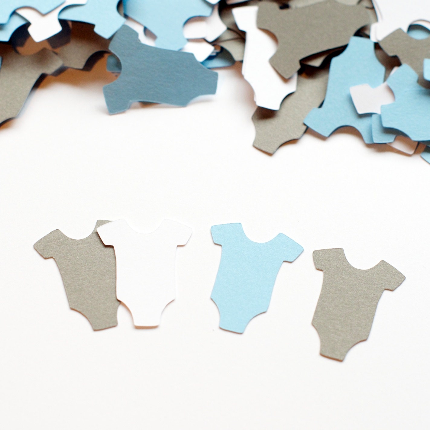 Baby Shower Decoration Infant Body Suit Confetti Blue Gray Il_570xn