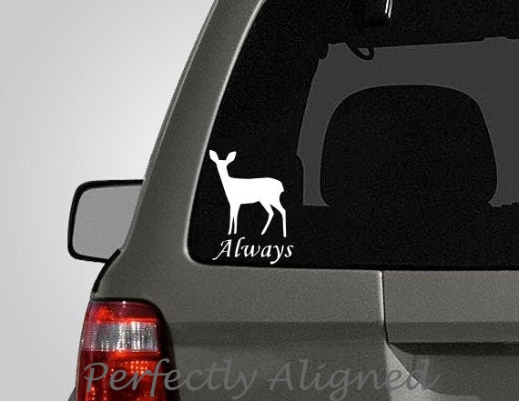 Always with Doe silhouette vinyl decal for cars, macbooks, ipads, etc...