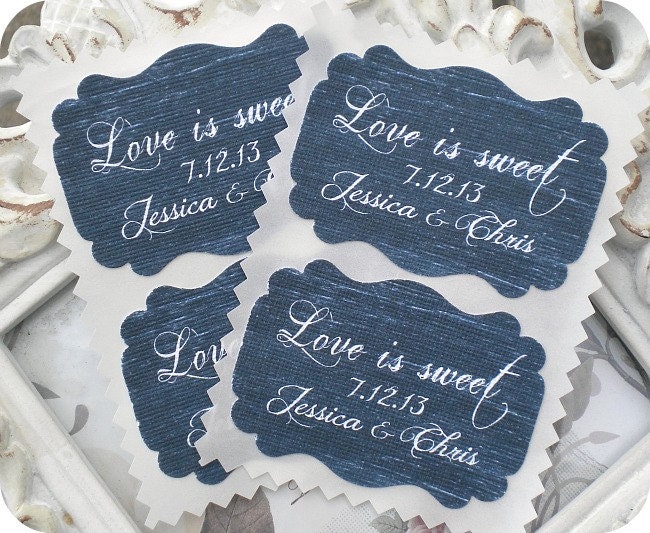NEW - Personalized Love is Sweet Chalkboard Wedding / Bridal Shower Favor Stickers / Envelope Seal - Shabby - Rustic - Set of 12