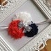 Red, White, and Blue Flower Headband with Silver Bow