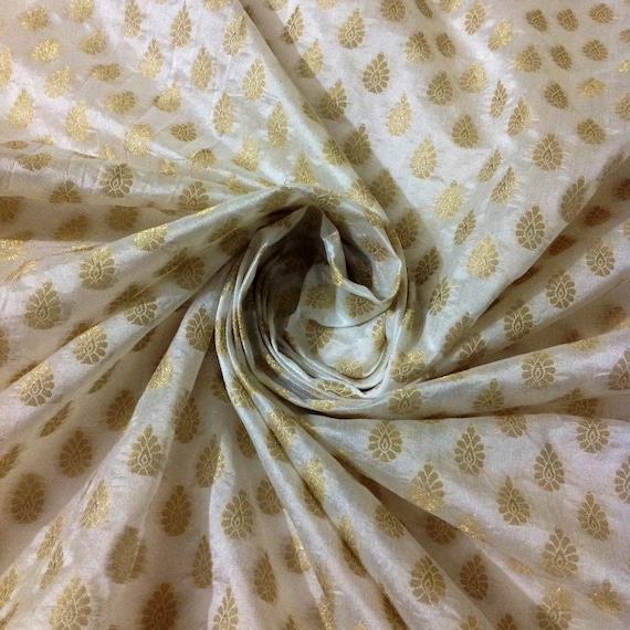 Silk Fabric From India Chanderi Silk Fabric In White And