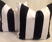 Canopy Strips pillows. 16x16 Decorative pillow cover set   printed   fabric front and back