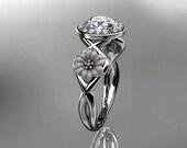 Unique platinum diamond flower wedding ring,engagement ring ADLR219