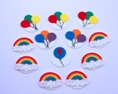 Rainbows and Balloons Fondant Cupcake Toppers