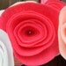 Baby Wreath - Nursery Wreath - It's A Girl Pendant Bunting Felt Flower Wreath in Pink and White with Pearls