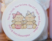 Baby Shower Favors - Personalized Whipped Body Butter (Angels from Above - Twin Girls)
