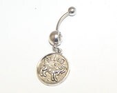 Aries, Zodiac, Sign, Charm, Crystal, Clear, Double, Gem, Belly, Button, Piercing