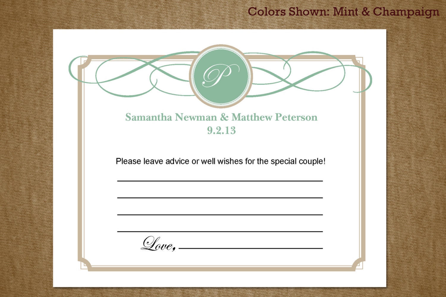 Bride To Be Advice Cards Template