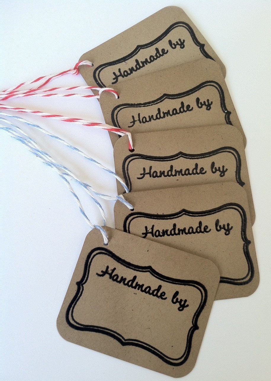 Kraft Handmade Gift Tags, Hang Tags, Party Favor Tags, Escort Cards.  Set of 10