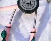 Turquoise PERSONALIZED STETHOSCOPE Charm ID for Nurses, Docs, Healthcare Professionals