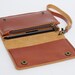 Leather iPhone wallet case with mini zipper in Caramel Brown (For iPhone5)