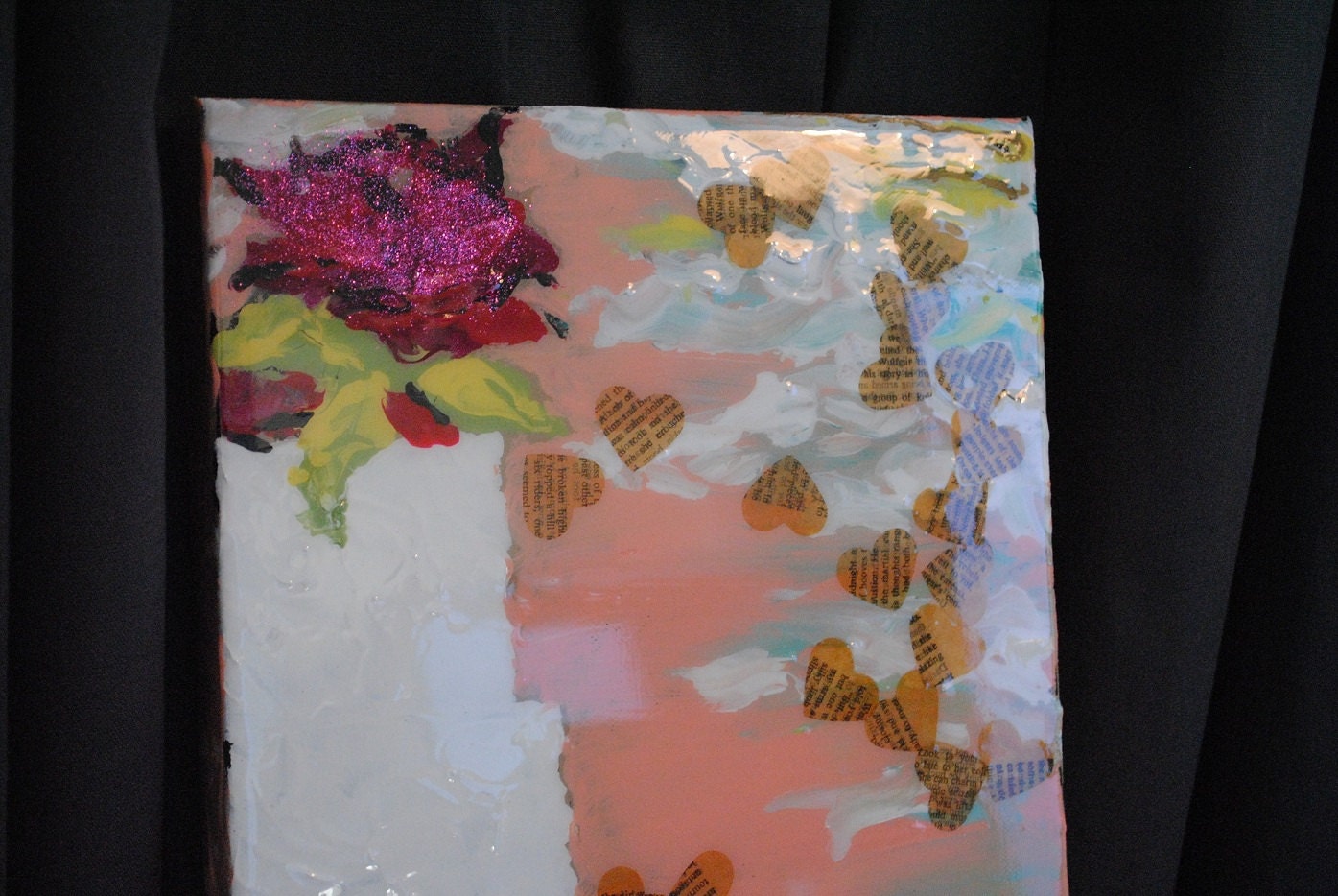 Triple Layer Cake Painting original acrylic painting mixed media on canvas 10x20