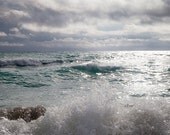 Ocean photo, beach photo, Crashing Waves, Horizon, Landscape, South Beach Florida - 8x10 fine art photograph