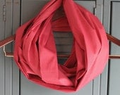 Red & White Striped Infinity Scarf