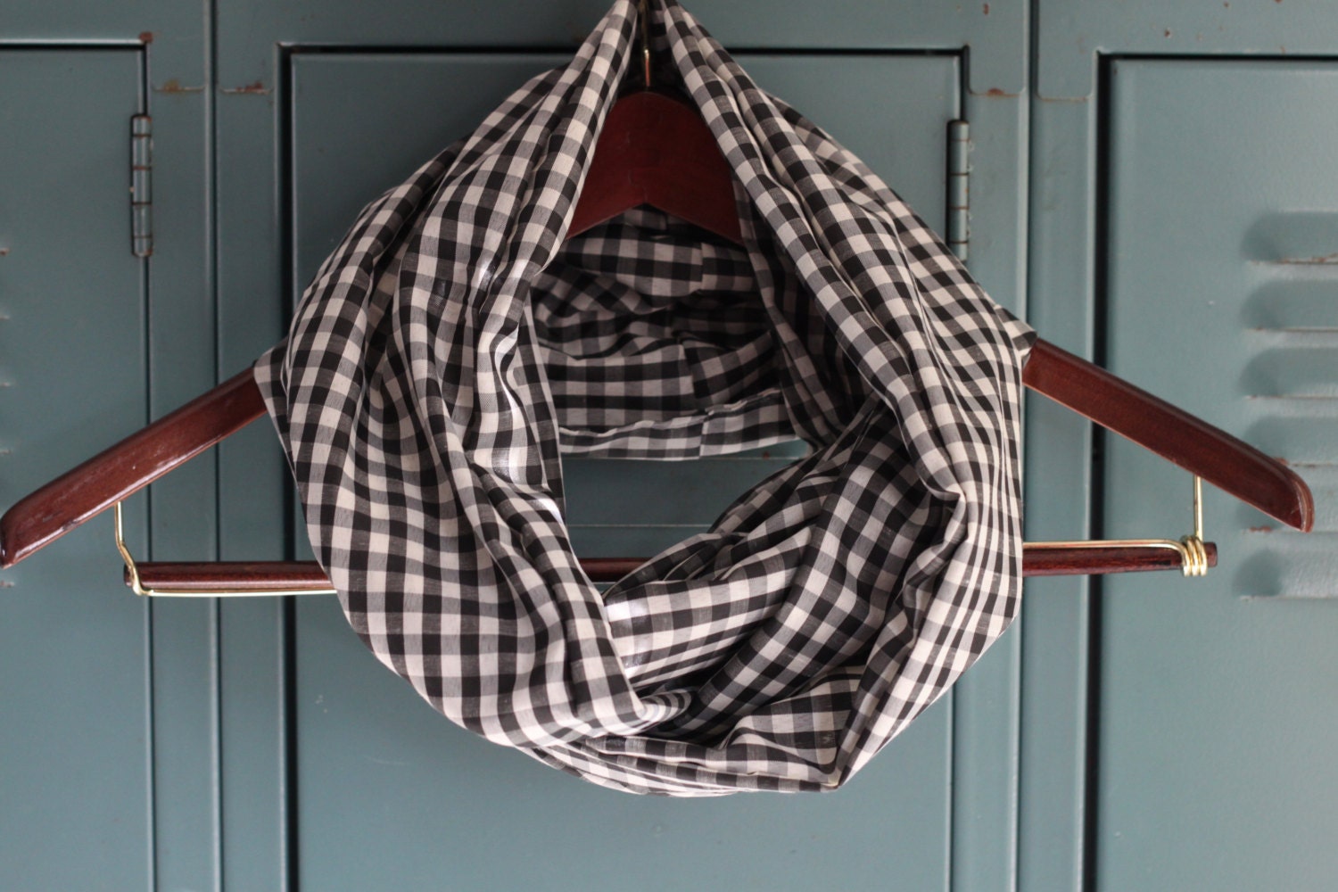 Black & White Buffalo Check Infinity Scarf