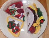 Taco -Pizza-Quesadilla Felt Play Food Dinner Set