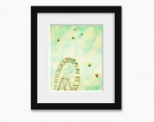 Hot Air Balloons Ferris Wheel Photograph - Aqua Dream - Carnival Art - Nursery Print Childs Room - Original Signed Fine Art Photograph 8x10