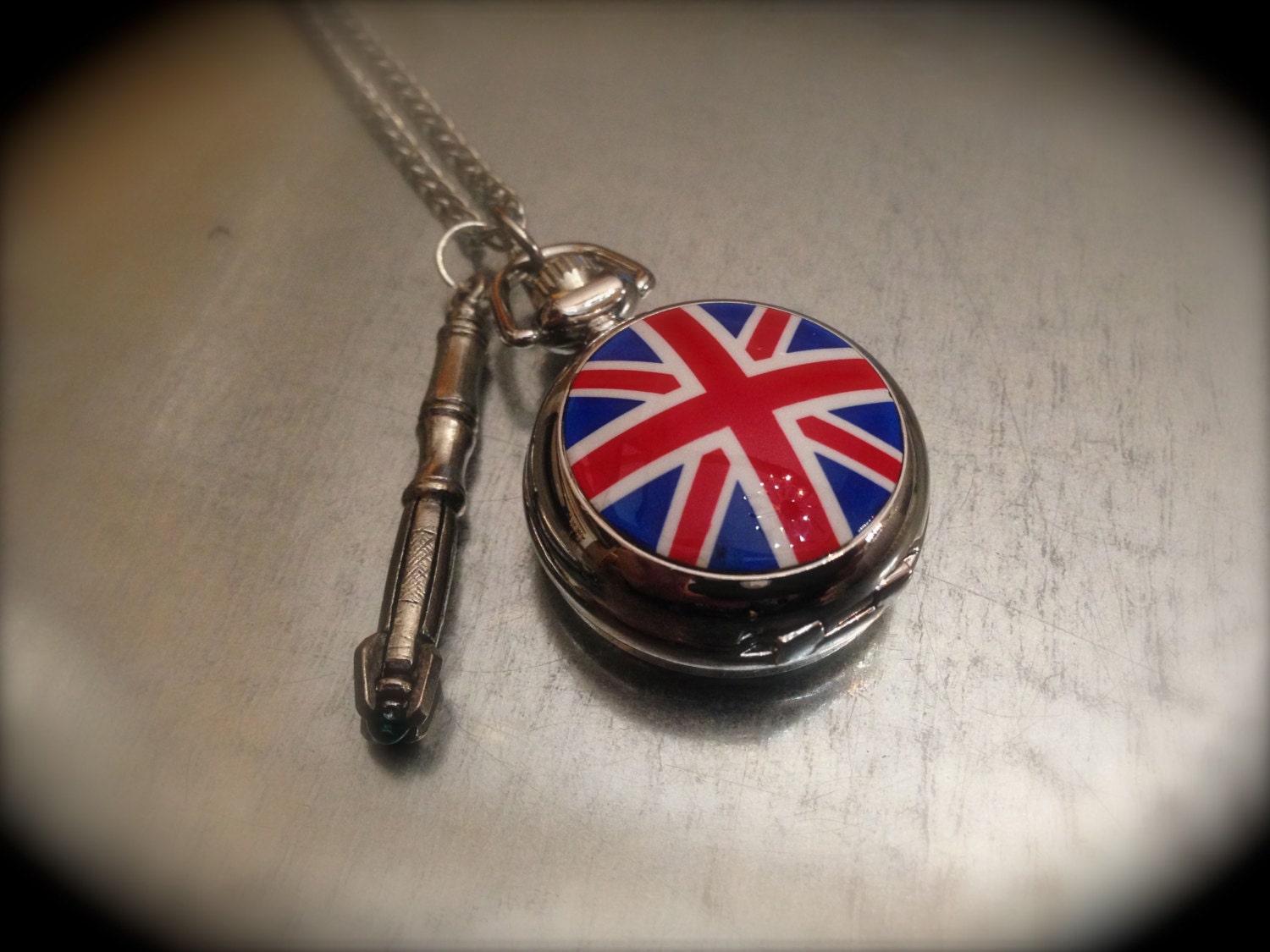 Inspired Sci Fi Weapon 11 and UK Pocket Watch Necklace