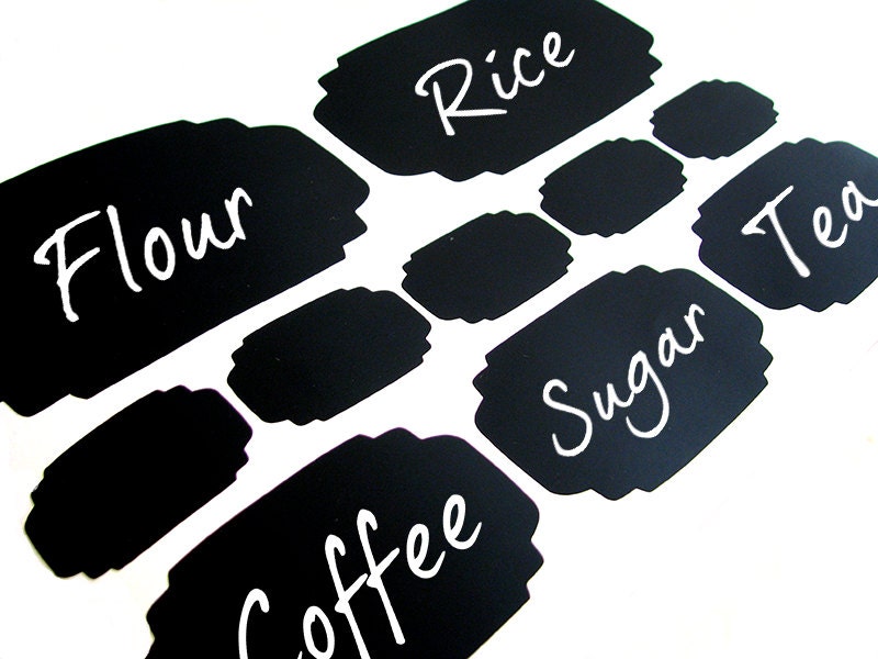 Chalkboard Labels Vinyl Decals Set of 10 To Organize Your Kitchen, Home, Office And More - ID561