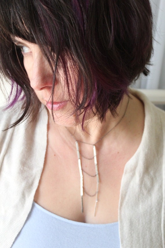 Trellis necklace, Architectural ladder necklace, Helix necklace, Stiltwalker necklace